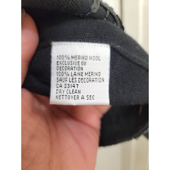 Talbots Black Sequined Cardigan Sweater Size XL 100% Pure New Wool - Picture 13 of 14